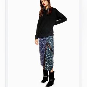 Topshop hoodie w. floral slip dress attached skirt w lace details Women’s size 2